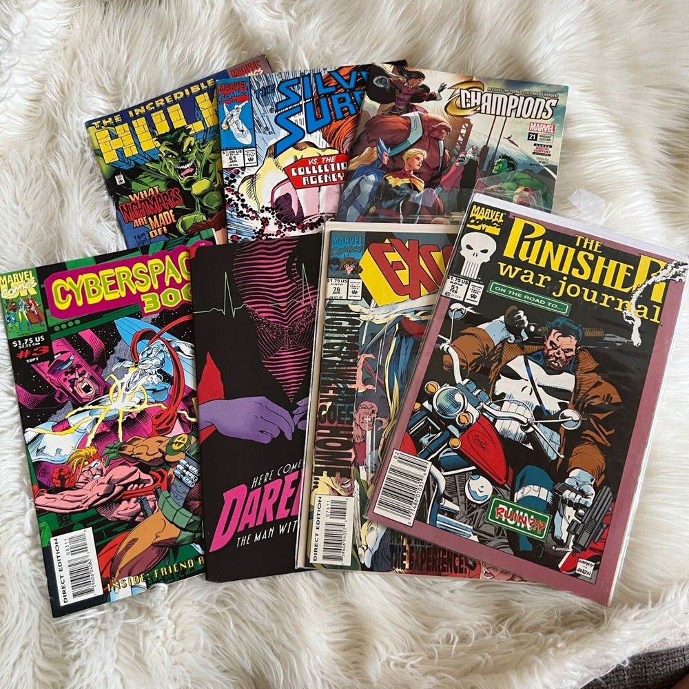 Marvel Comics Lot of 7 The Punisher, Silver Surfer Incredible Hulk etc
